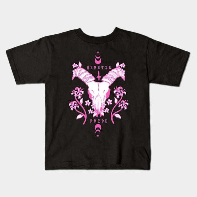 Heretic Pride Pink Kids T-Shirt by jekylldraws